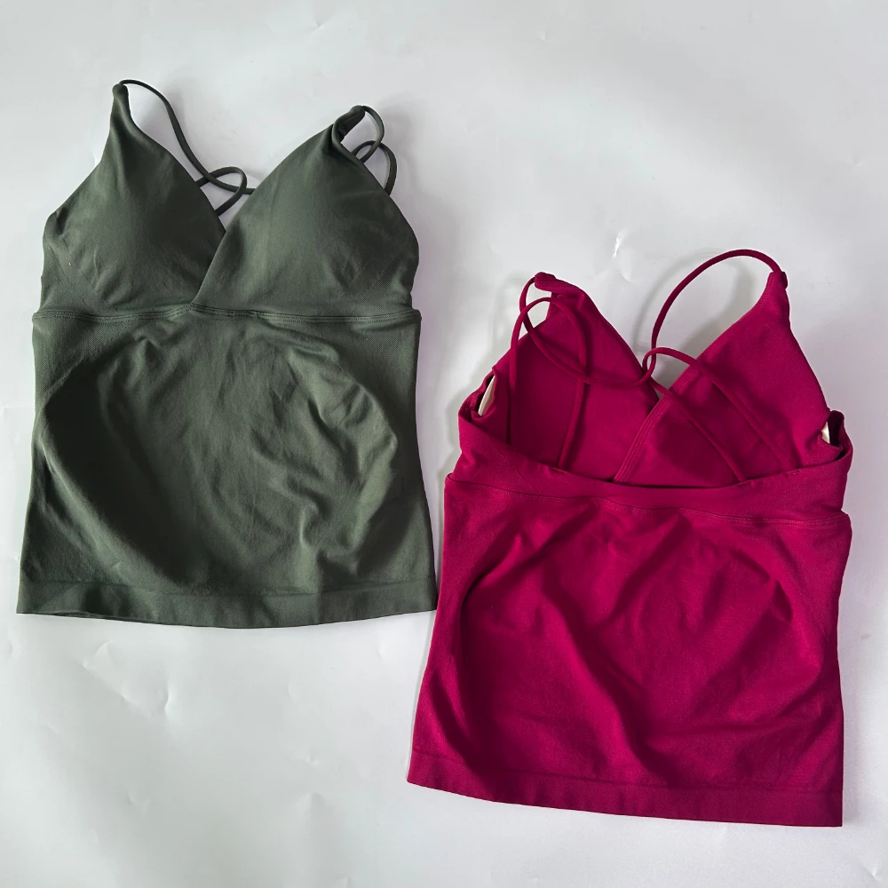 Twist-Front-Longline-Top, rückenfreies Sport-Tanktop für Damen, gepolsterte Yoga-Weste, Workout-Fitness-Top, hochelastisch, schnelltrocknend, für Laufen und Fitness. – Detail 9