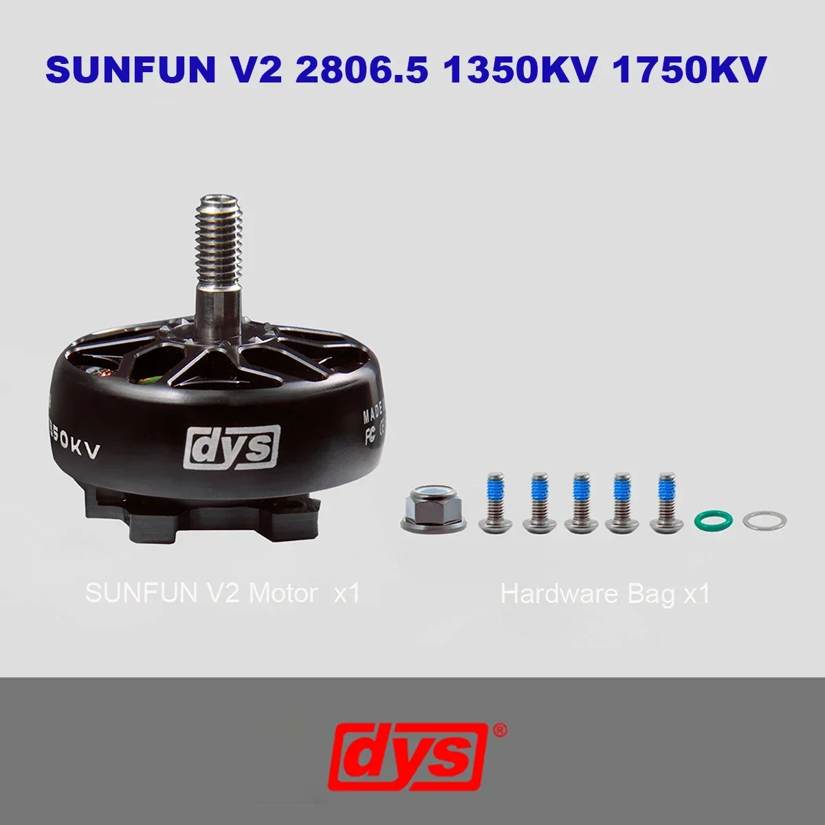 Dys sunfun-ブラシレスモーター付きドローン,qav fpv,v2,2806.5 1350kv,1750kv,6s