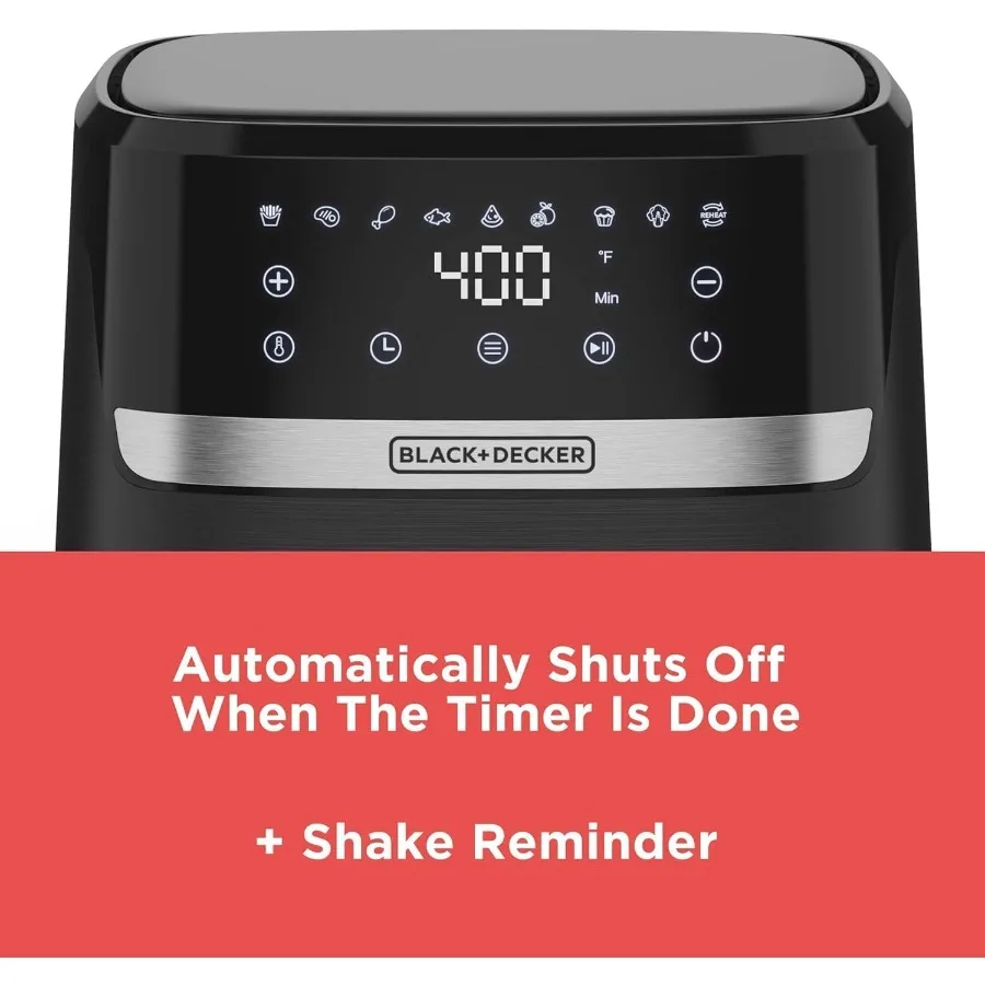 Purifry 8QT Fritadeira de ar crocante sabor frito sem gordura mais assar desidratar e manter alimentos quentes tela sensível ao toque digital e Au