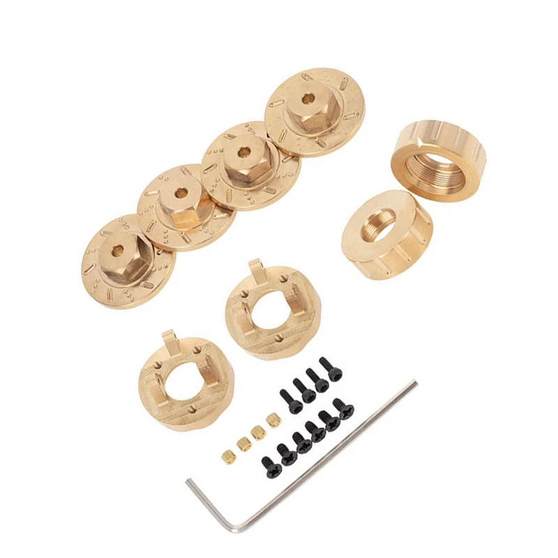 8Pcs Brass Wheel 7Mm Hex Adapter Counterweight Steering Knuckle For Kyosho MINI-Z 4X4 1/18 1/24 RC Car Upgrades Parts