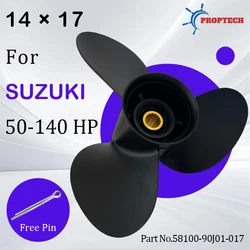 Boat Propeller 14x17 For Suzuki 50 60 70 90 100 115 140hp Outboard Screw Boat Motor Aluminum Propeller 3 Blade 15 Spline