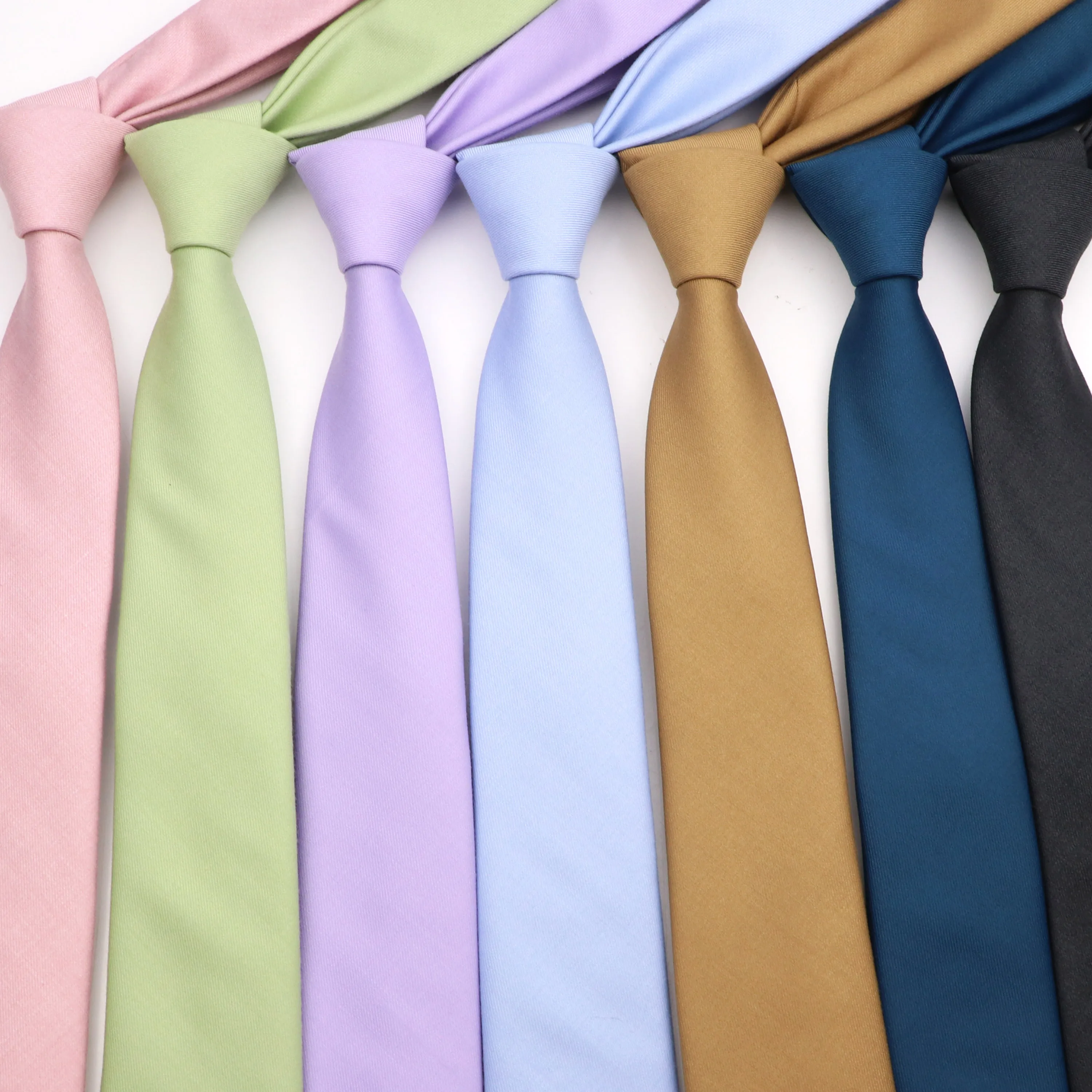 

New Men's Solid Color Cotton Neck Tie Casual Pink Green Yellow Tie Gravata Skinny Wedding Party Neckties Cravat Accessories Gift