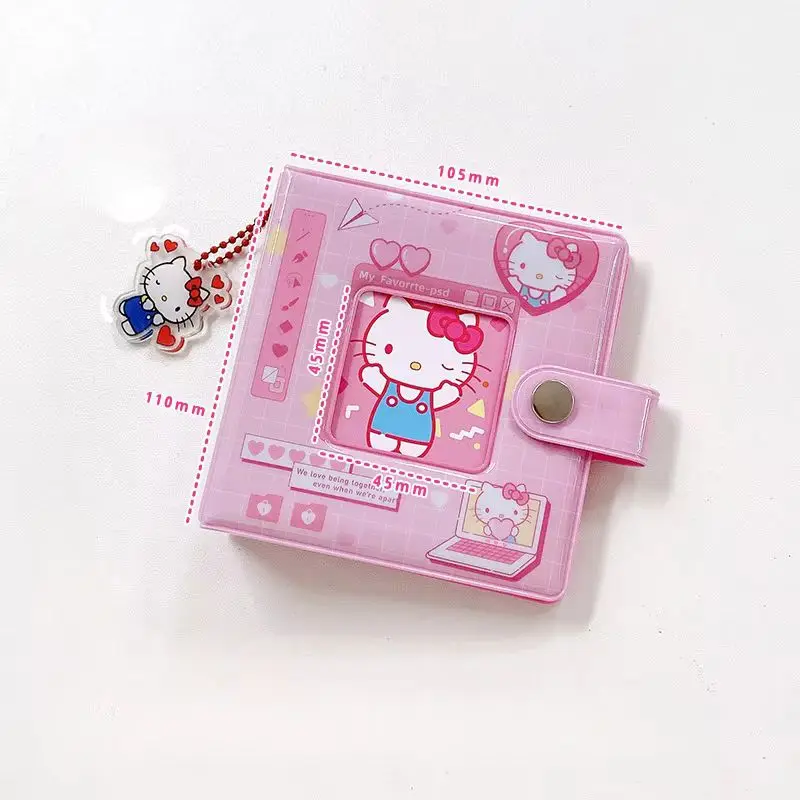 Kawaii Sanrio Anime Mini Photo Album Hello Kitty Kuromi My Melody Card Book Cinnamoroll Photo Storage Book Cute Gift