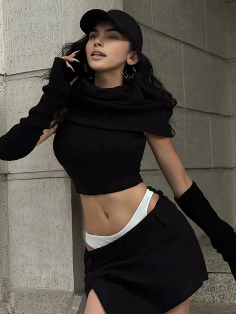 

Высокоэластичные футболки Macheda, женские осенние футболки с открытыми плечами, новая тенденция, обтягивающие, простые, классические, для уличной музыкальной фестиваля, Клубная одежда