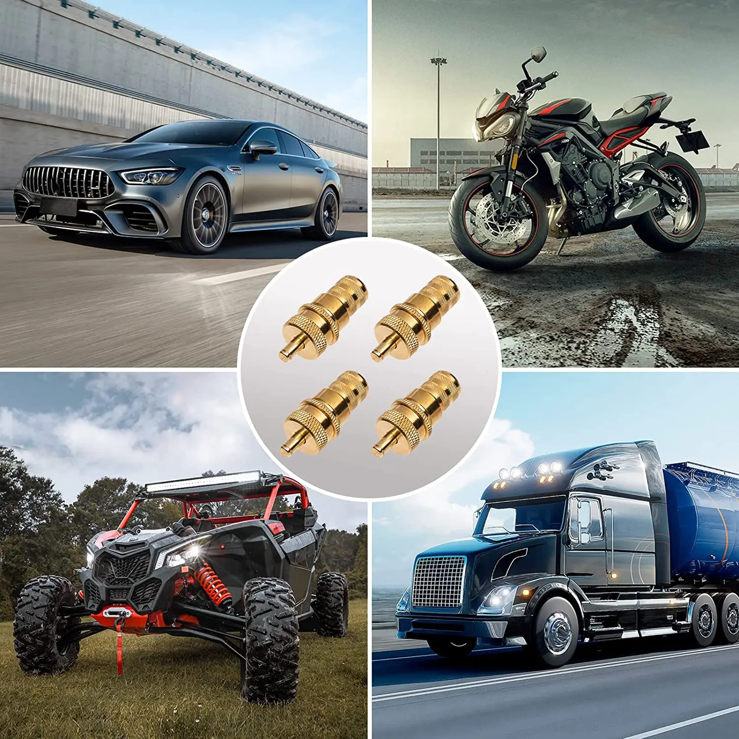 4 stücke Universal Offroad Messing Reifen Deflatoren Kit Automatische 6-30psi Reifen Reifen Druck Relief Ventil Deflatoren Entlüftungsventil set