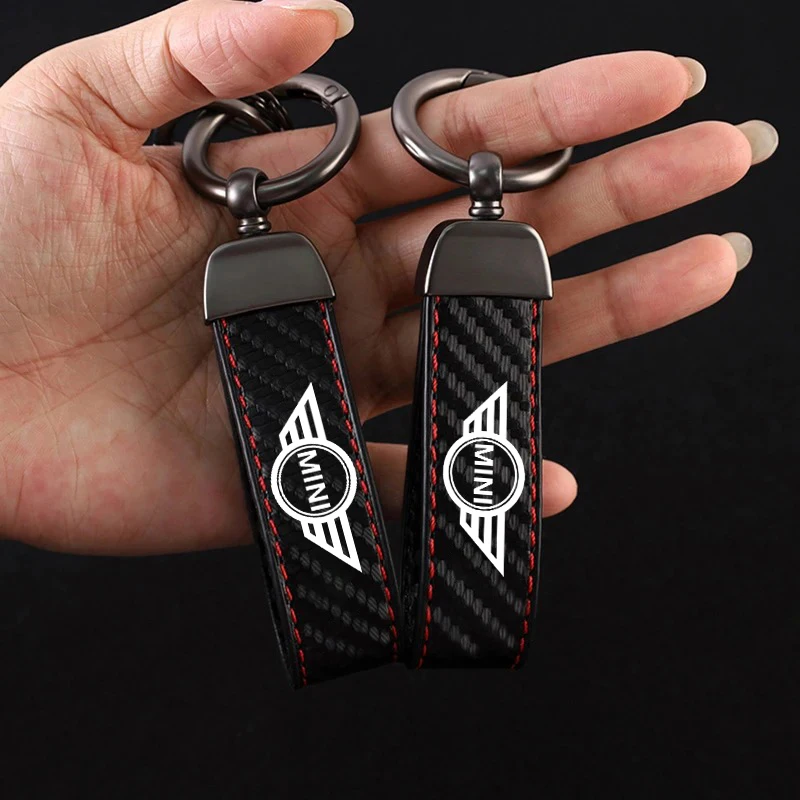 Llavero de aleación de zinc para coche, llavero de cuero para BMW MINI Cooper F54 F55 F56 R56 R60 SONE Roadster Clubman Coupe