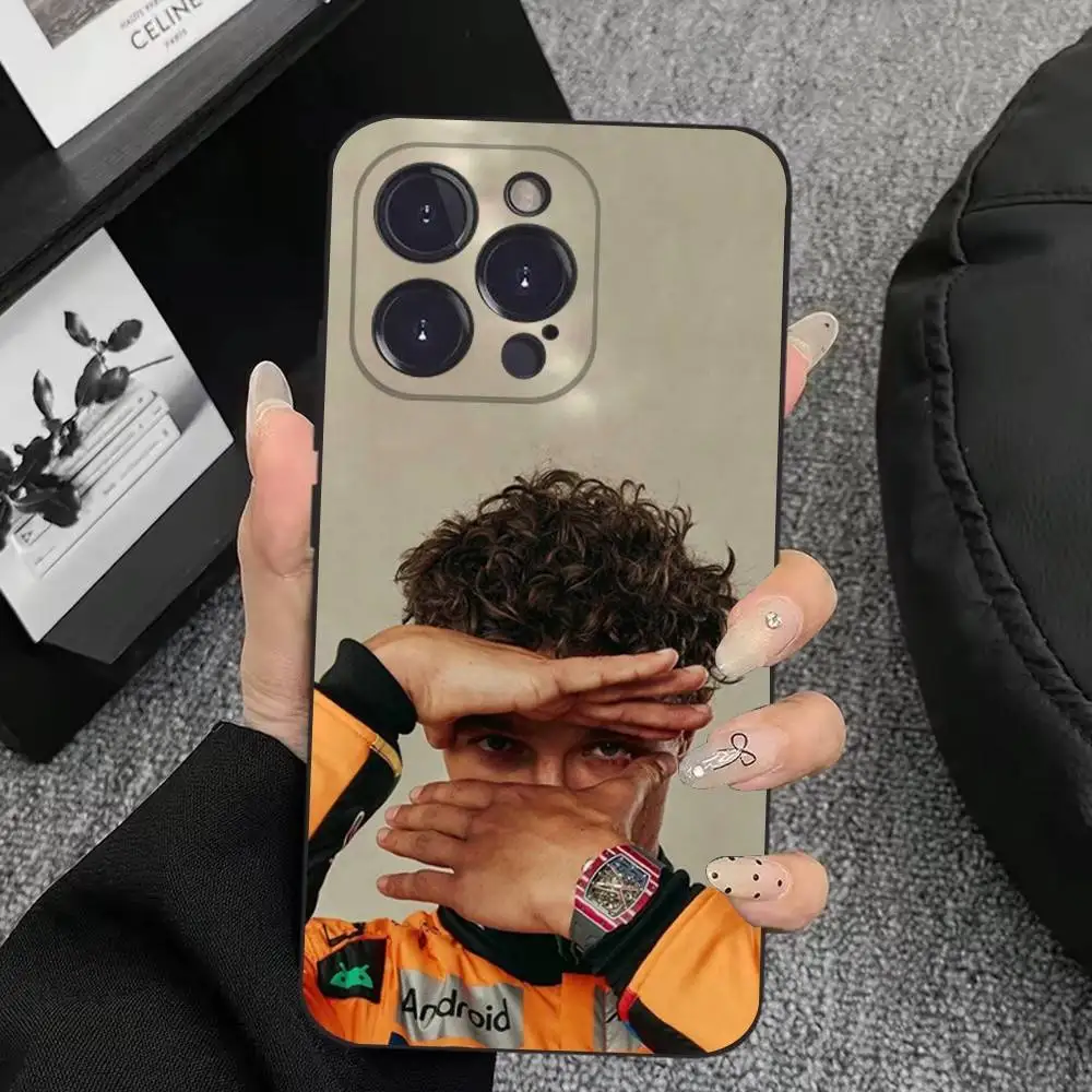 Чехол для телефона L-Lando Norris для iPhone 17,16,15,14,13,12,11,Plus,Pro Max,XS,X,XR,SE,Mini,8,7,мягкий силиконовый черный чехол