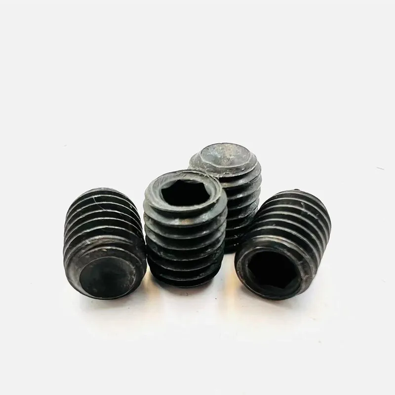 Image of 10/50 stücke M2 M 2,5 M3 M 3,5 M4 M5 M6 M8 DIN916 Schwarz grade 12,9 alloy stahl hex Hexagon Buchse Allen Tasse Punkt Grub Schraube Eingestellt Bolzen
