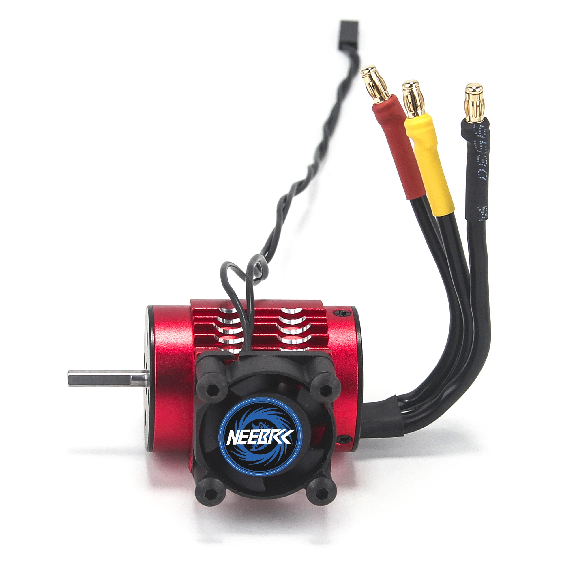 NEEBRC 2847 Waterproof Brushless Motor with Metal Heatsink Motor Cooling Fan for RC 1/12 1/14 1/16 RC Car Boat WLtoys Model Part