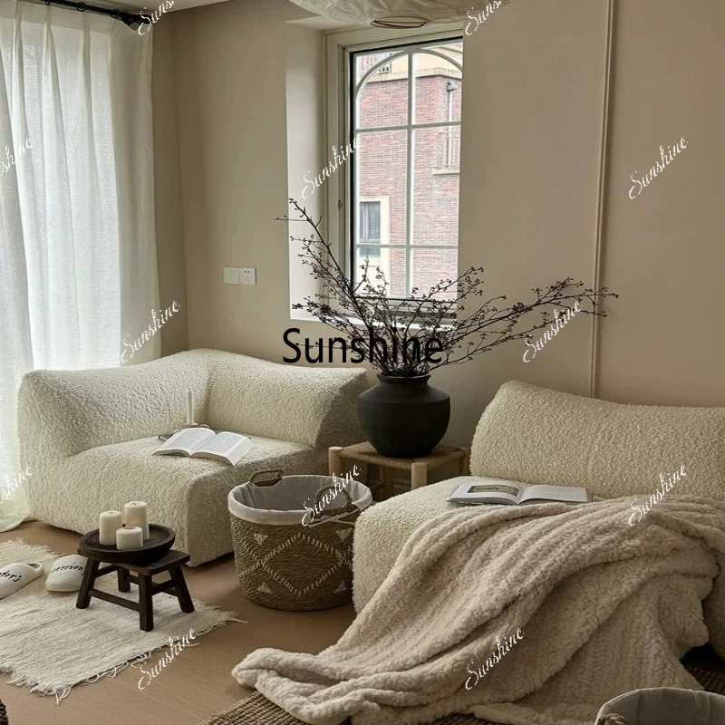 Italian minimalist fabric sofa wabi-sabi wind living room small apartment