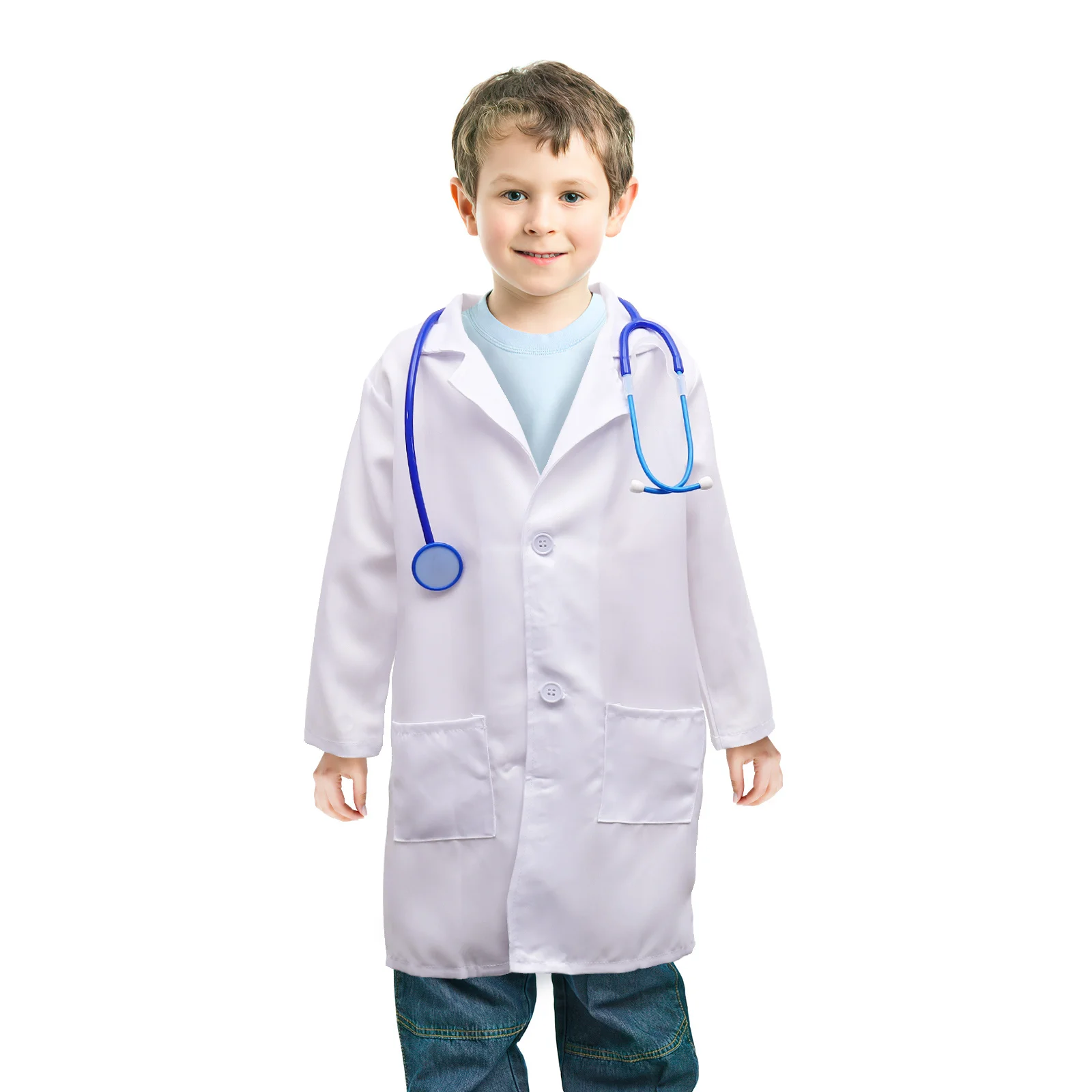 مجموعة أزياء لعب دور الطبيب من HOOTNEE للأطفال، ملابس لعب التظاهر لسماعة الطبيب للأولاد والبنات