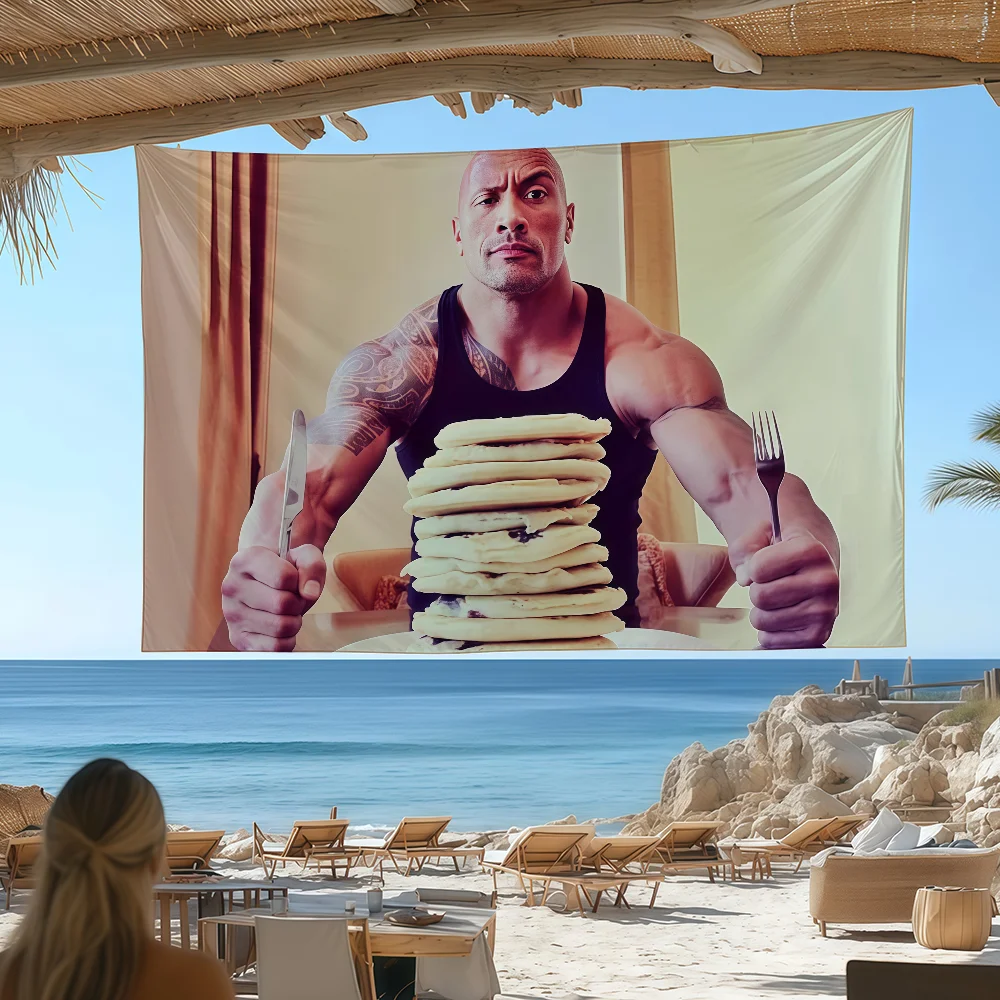 Cheat Day The Rock Eating Pancakes Dwayne Douglas flag Custom Camping Garden Decor Party Backdrops Wall Art Family Gifts