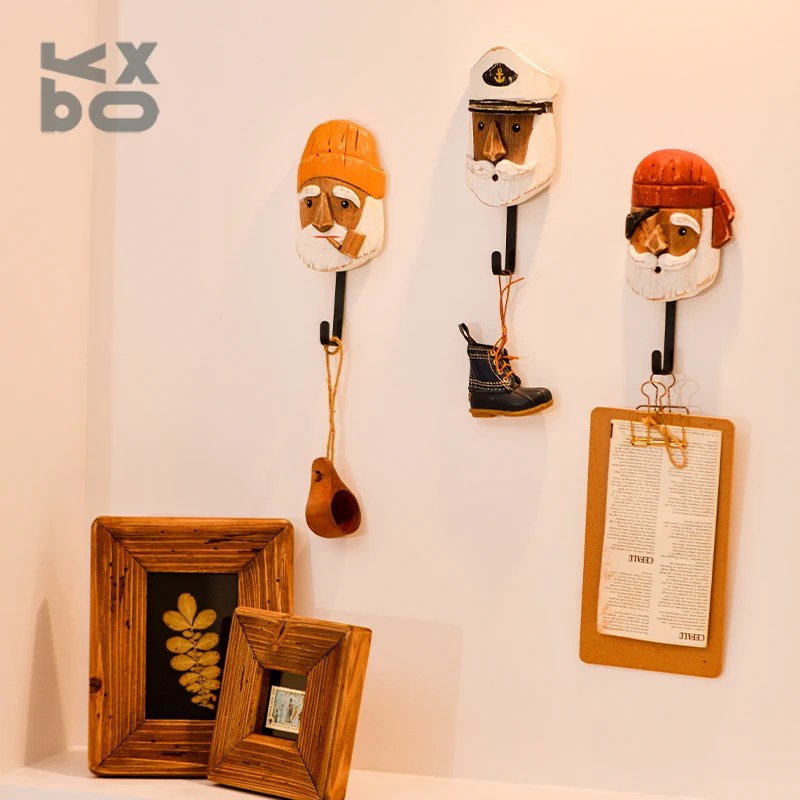 

Desktop Ornament Handmade Three-Dimensional Wood Carving Hook Wall Decoration Home Decor Creative Gift Simple American Style
