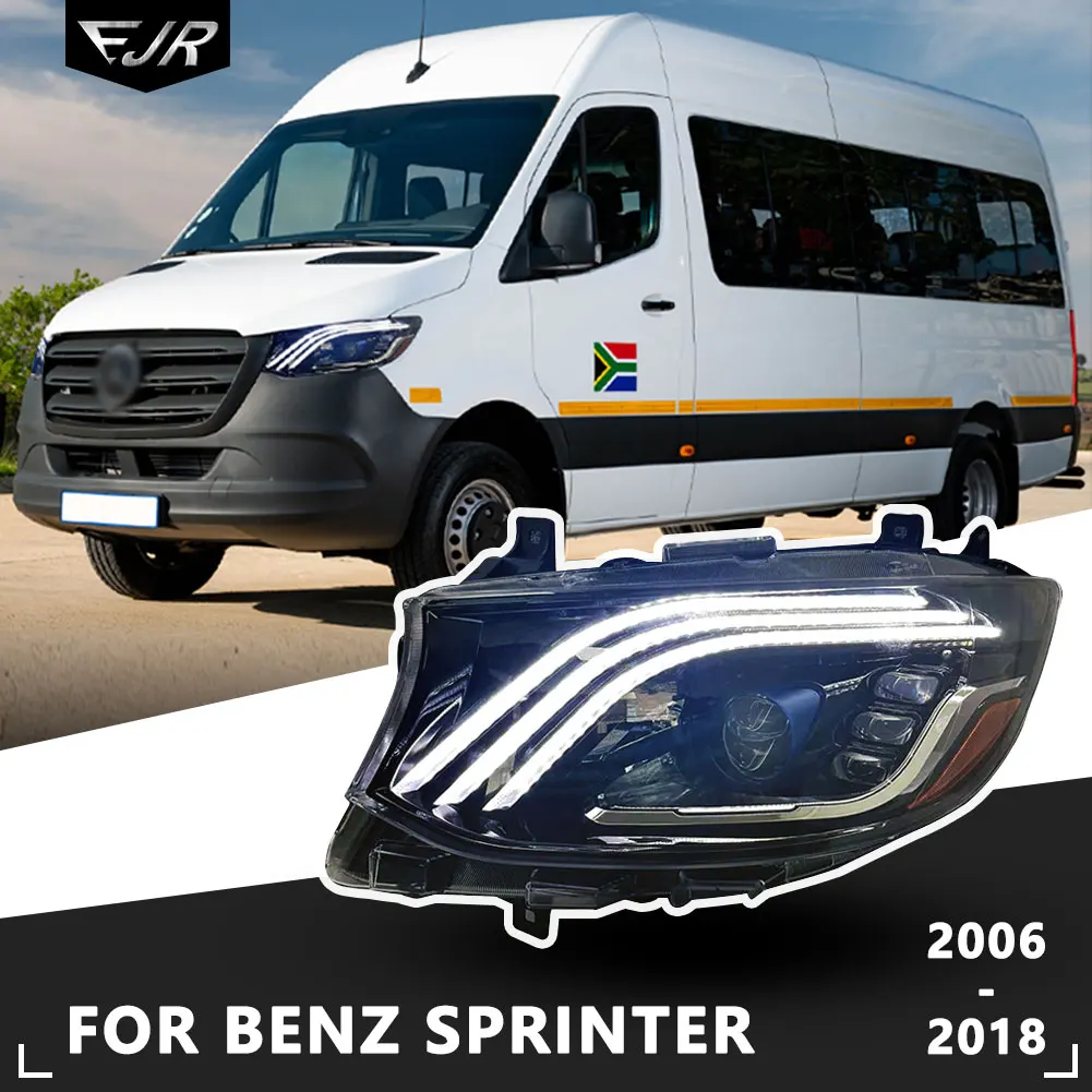 For Benz Sprinter 2019-2023 Meteor Shower LED Headlight upgraded to Maybach Front Head Lights Turn signal Dymanic DRL Auto Lamp