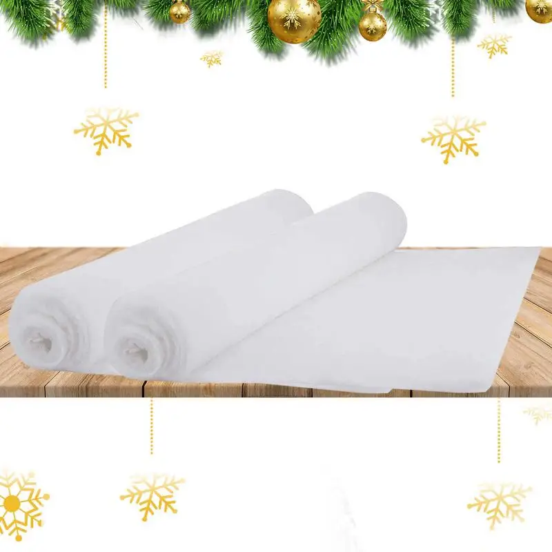 Christmas Snow Blanket 2pcs Artificial Snow Blanket Christmas Decor 31x94inch Thick Enough Create A Romantic Winter Seasonal