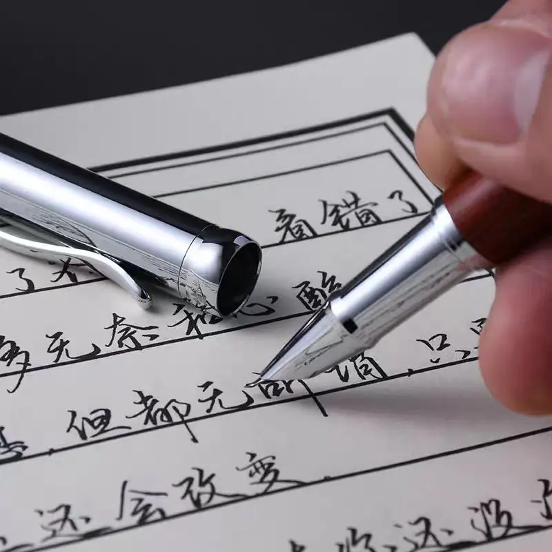 1pc wood Fountain Pen Tiger skin pattern Gun Grey Stationery Office School Supplies new ink pen