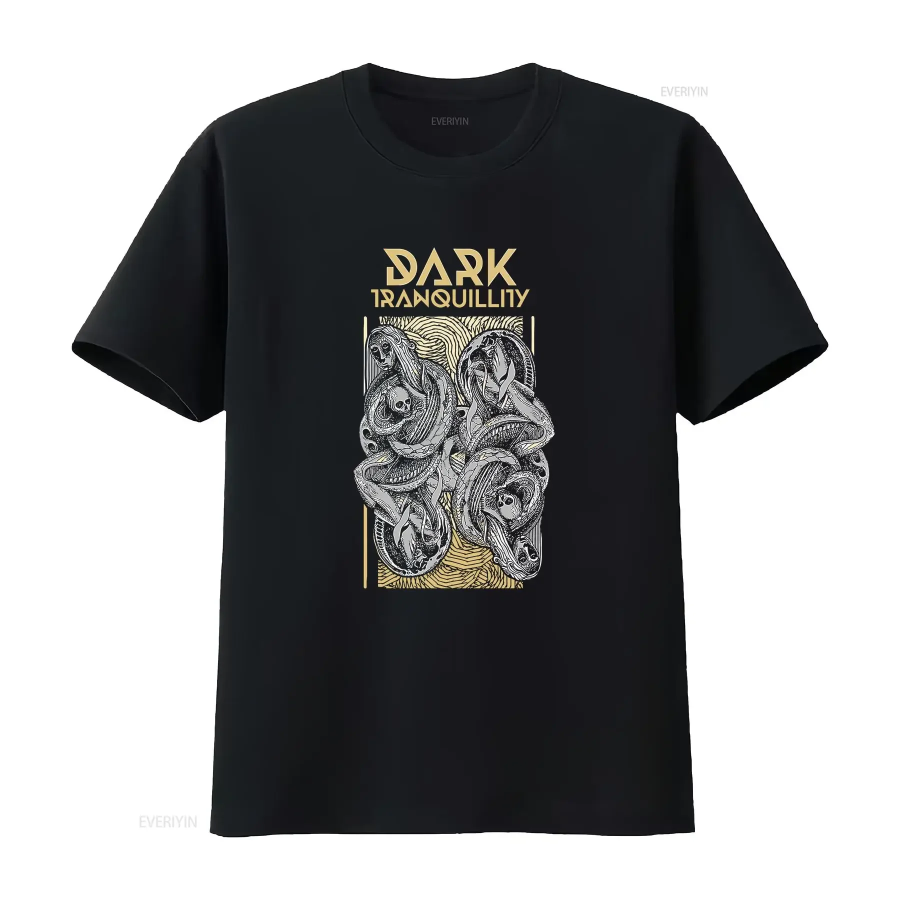 Nouveau t-shirt noir à manches courtes du groupe Dark Tranquillity, toutes tailles, PP1074, style vintage, délavé, tendance, élégant, décontracté, homme, vintage, doux