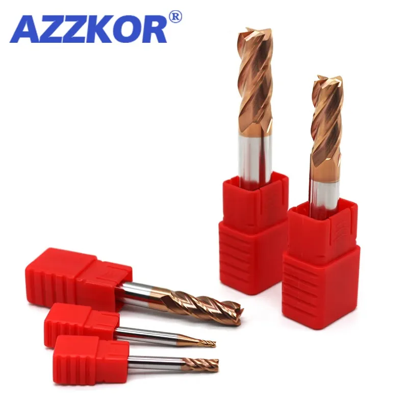 AZZKOR HRC55 5PCS 10PCS Fräser Hartmetalllegierung 4-Schneiden-Flachfräser für CNC-Bearbeitung Endmills – Detail 3
