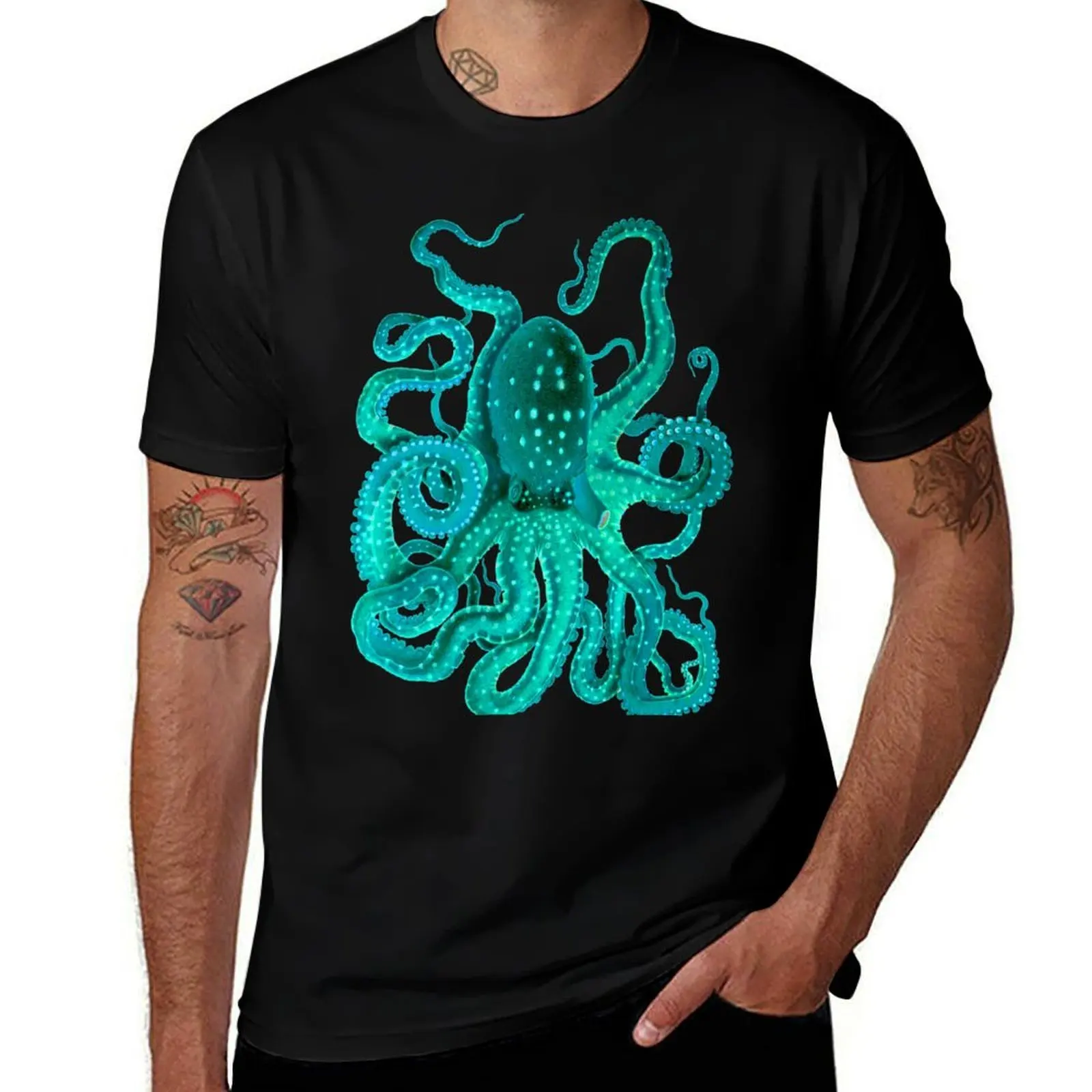 

Turquoise Octopus Too T-Shirt man t shirt designer man t shirt graphic t shirts for man pack white T-Shirt