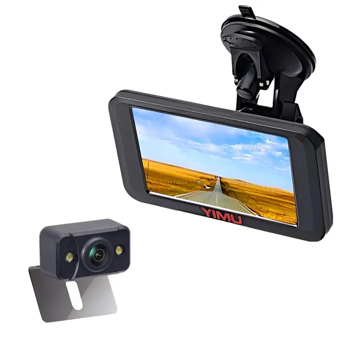 

5 Inch High Definition Standby Monitor Kit Waterproof Night Vision Rearview Camera with License Plate Wired Camera