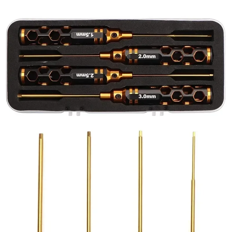 4/8PCS Hex Screwdriver Set Can Be Used For Racing Drones Helicopters Cars Boats RC Parts Honeycomb Titanium Handle Repair Tools