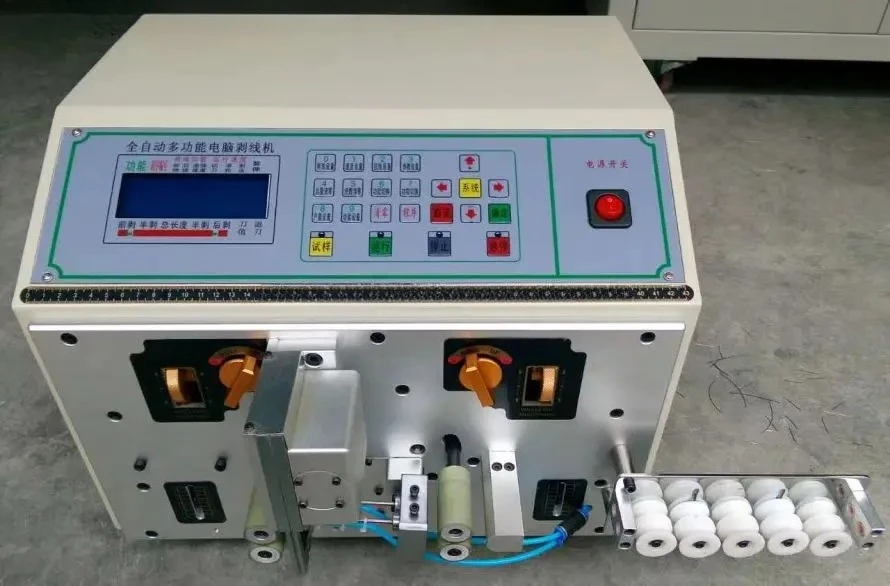Electric XFX XFX-380 230 Automatic Computer Multifunctional Double-Head Hot Stripping Cutting Peeling Machine 45x45x36cm Factory
