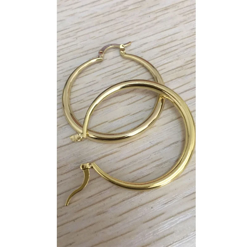 Silver Color Big Circle Round Hoop Earring For Women Unusual Earrings Trend Christmas Jewelry image 3