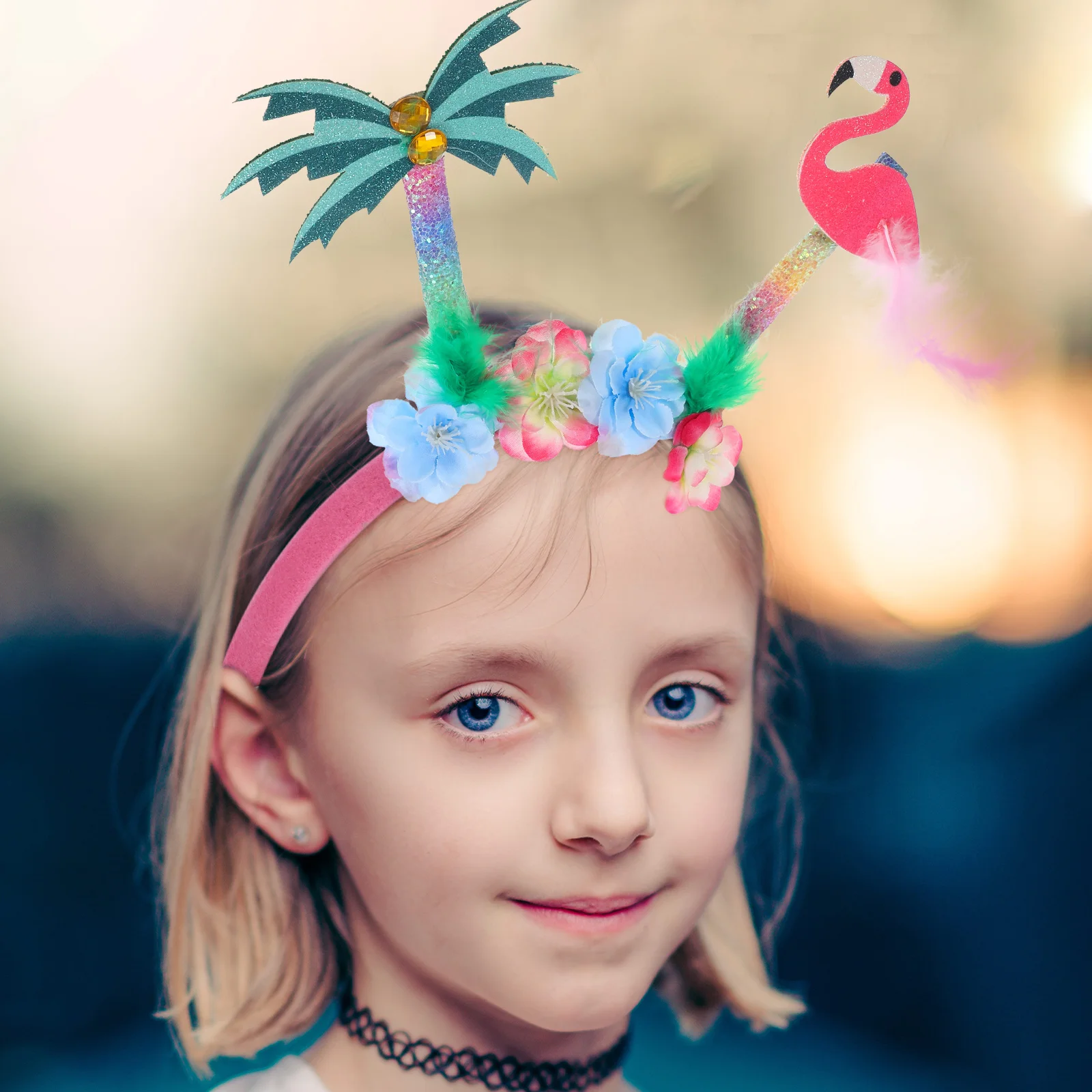 

4pcs CoconutTreeFlamingoHeadband Hawaiian Party Decorations Headband GirlsHairBeachLuauHawaiiPoolCarnival Decorations