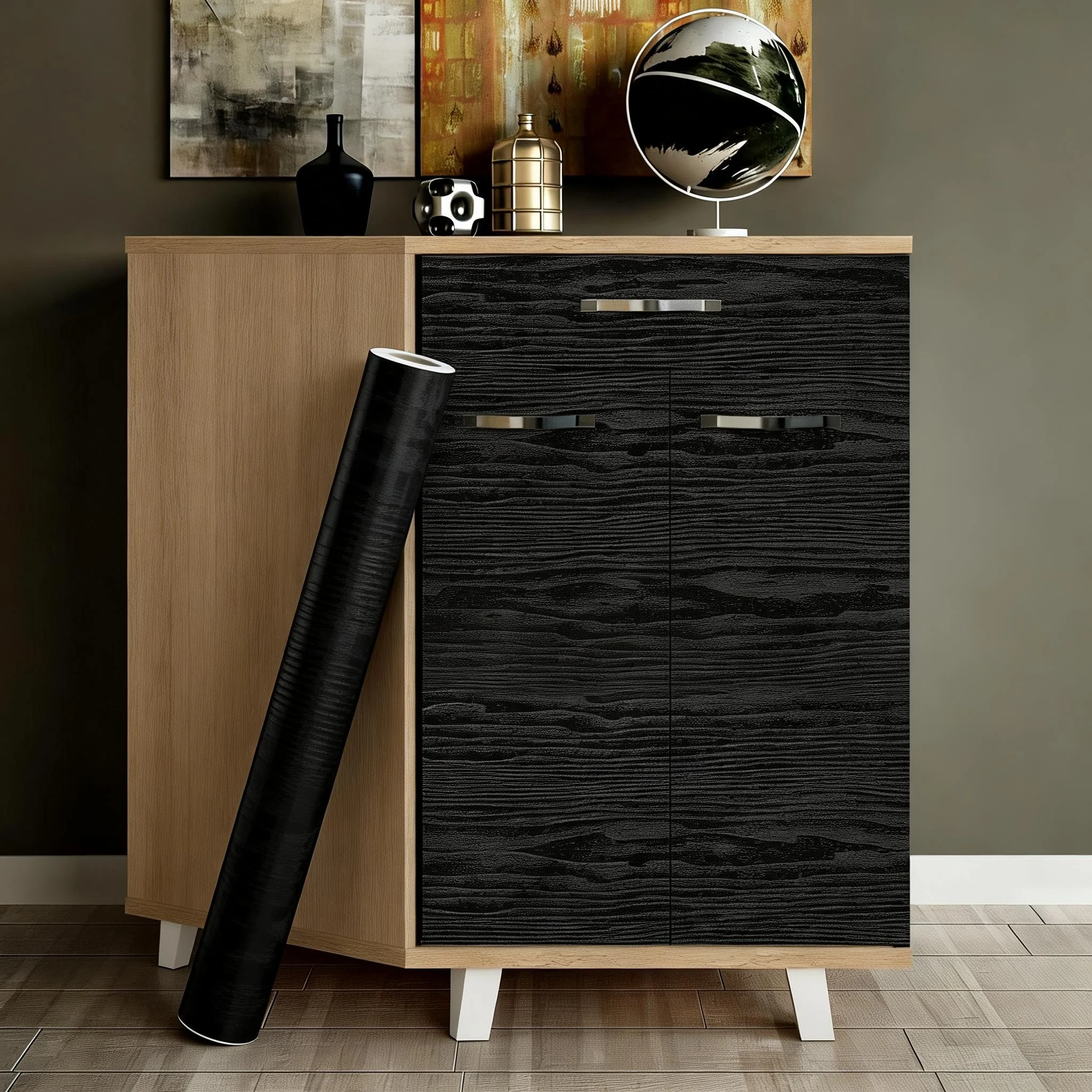 

55 см виниловые водонепроницаемые 3D наклейки под дерево для гардероба, шкафа, стола, мебели, самоклеящиеся обои из ПВХ, домашний декор