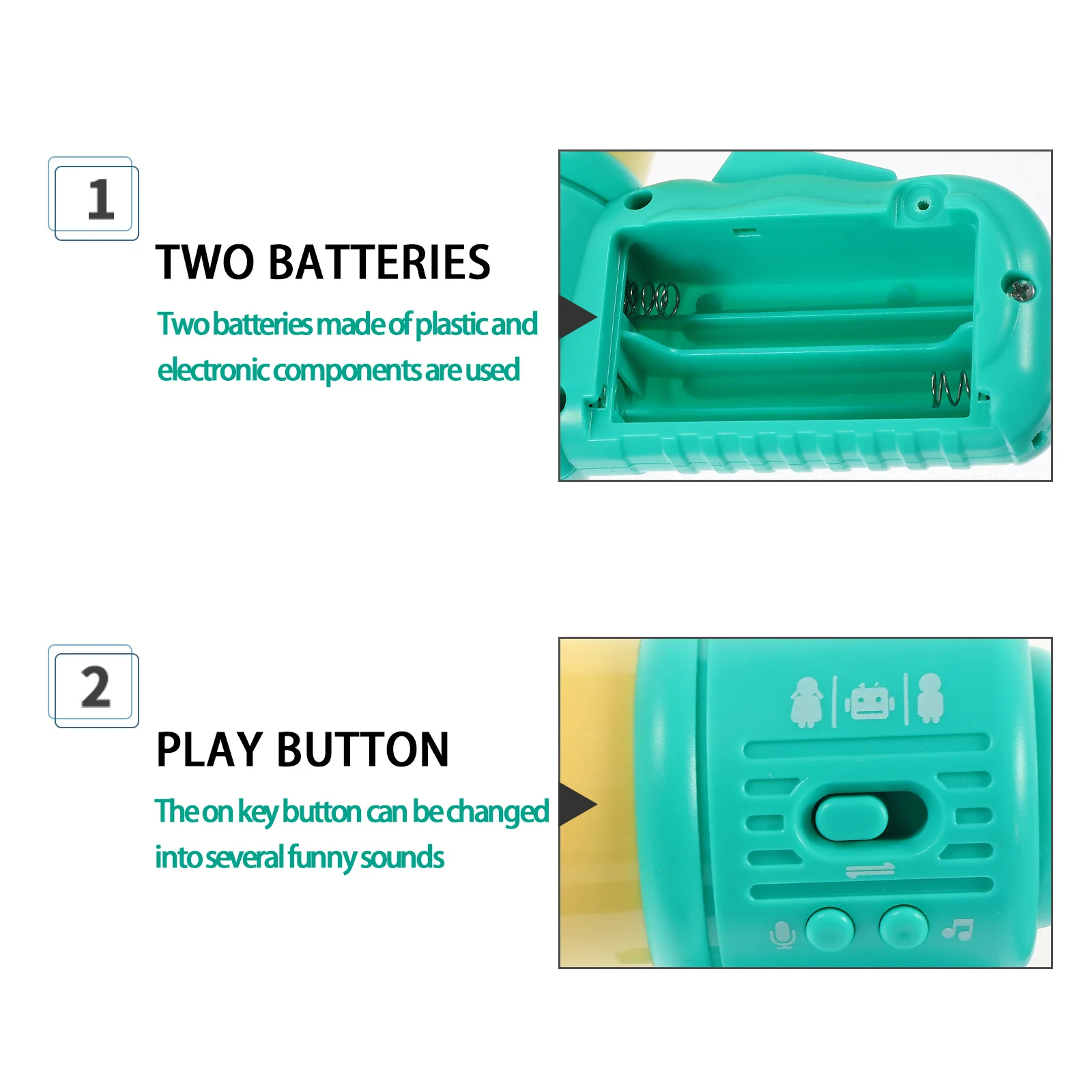 1 szt. Dziecięca trąbka zmieniająca głos, plastikowy elektroniczny wzmacniacz dźwięku do występów scenicznych, nauczania, sportu, kibicowania, głośnik w kształcie rogu.