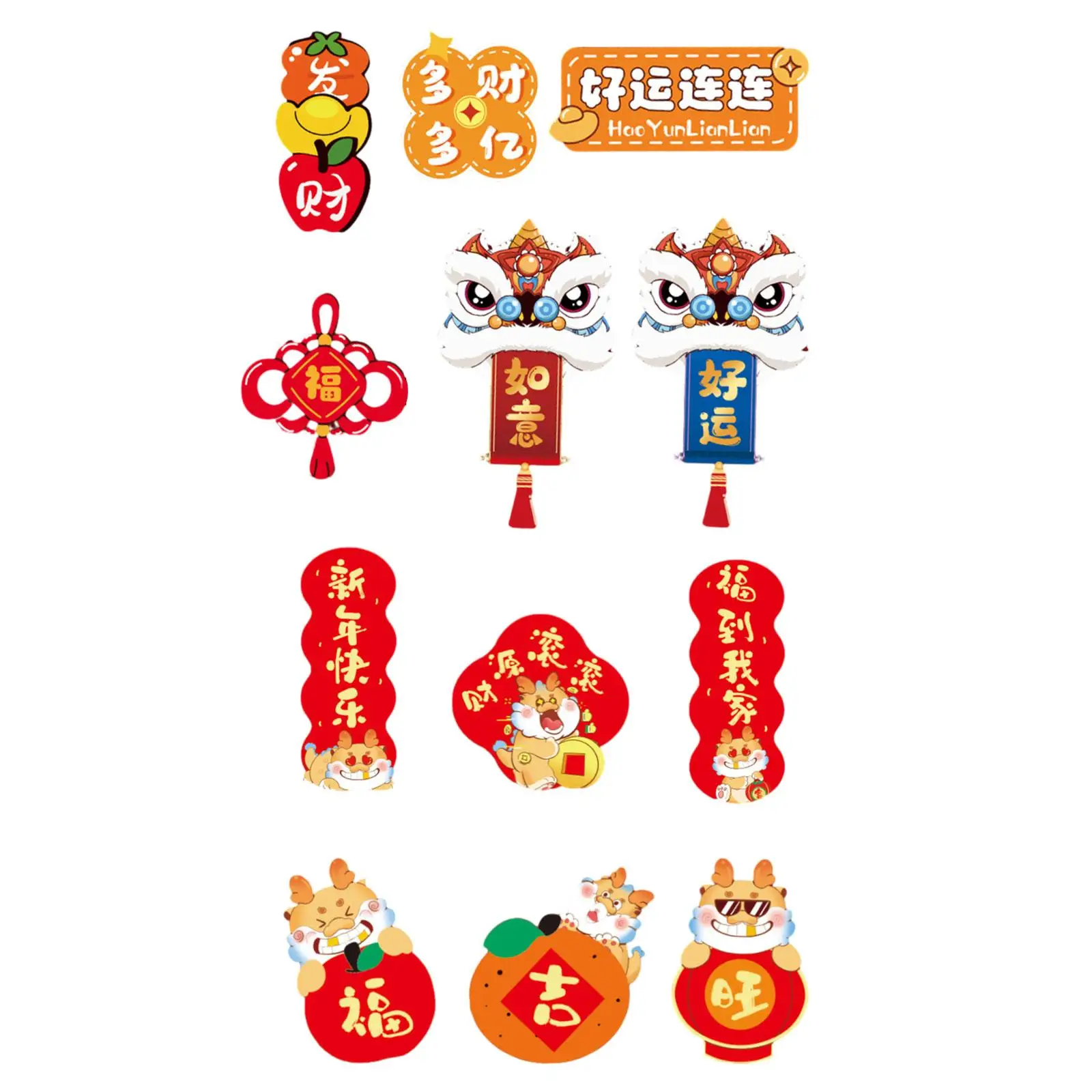 6 Pieces Chinese New Year Refrigerator Magnets 3D Lunar New Year Fridge Magnets for Spring Festival Holiday Party Supplies Decor