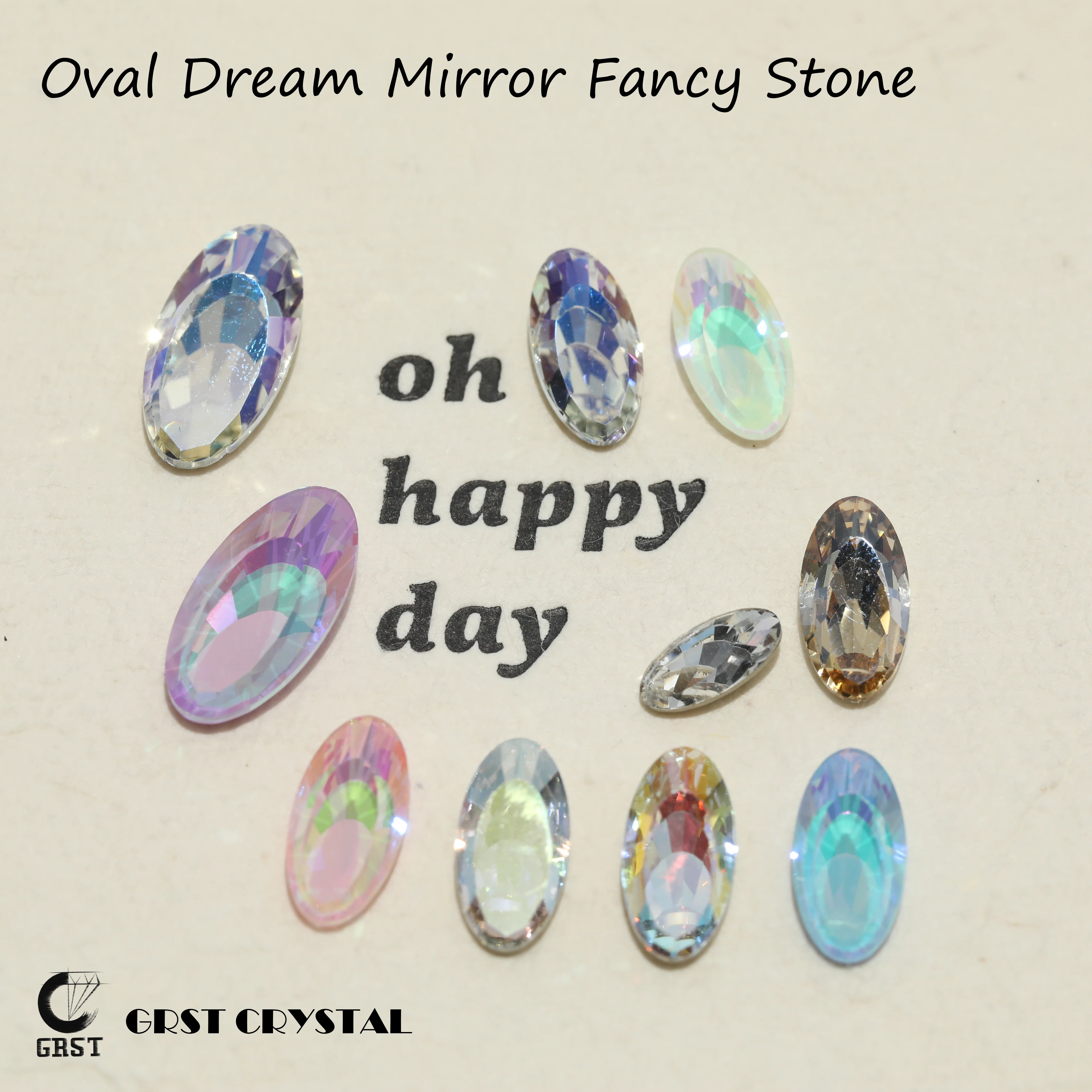 GRST Premium Dream Mirror Series Strasssteine DV4061 Ovale Fancy Stones Glänzende Kristalle DIY-Zubehör für Nagelkunst und Hochzeitskleider – Detail 1