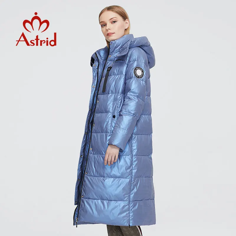 Astrid Winter Women\'s coat women parka long warm Bright fabric fashion Jacket hooded large sizes trendy female clothing 9510