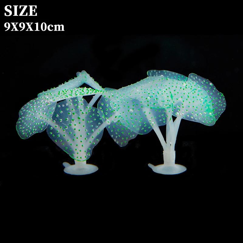 Aquarium Underwater Landscape Silicone Artificial Fluorescent Coral Aquatic Plant Marine Fish Tank Decoration Accessories