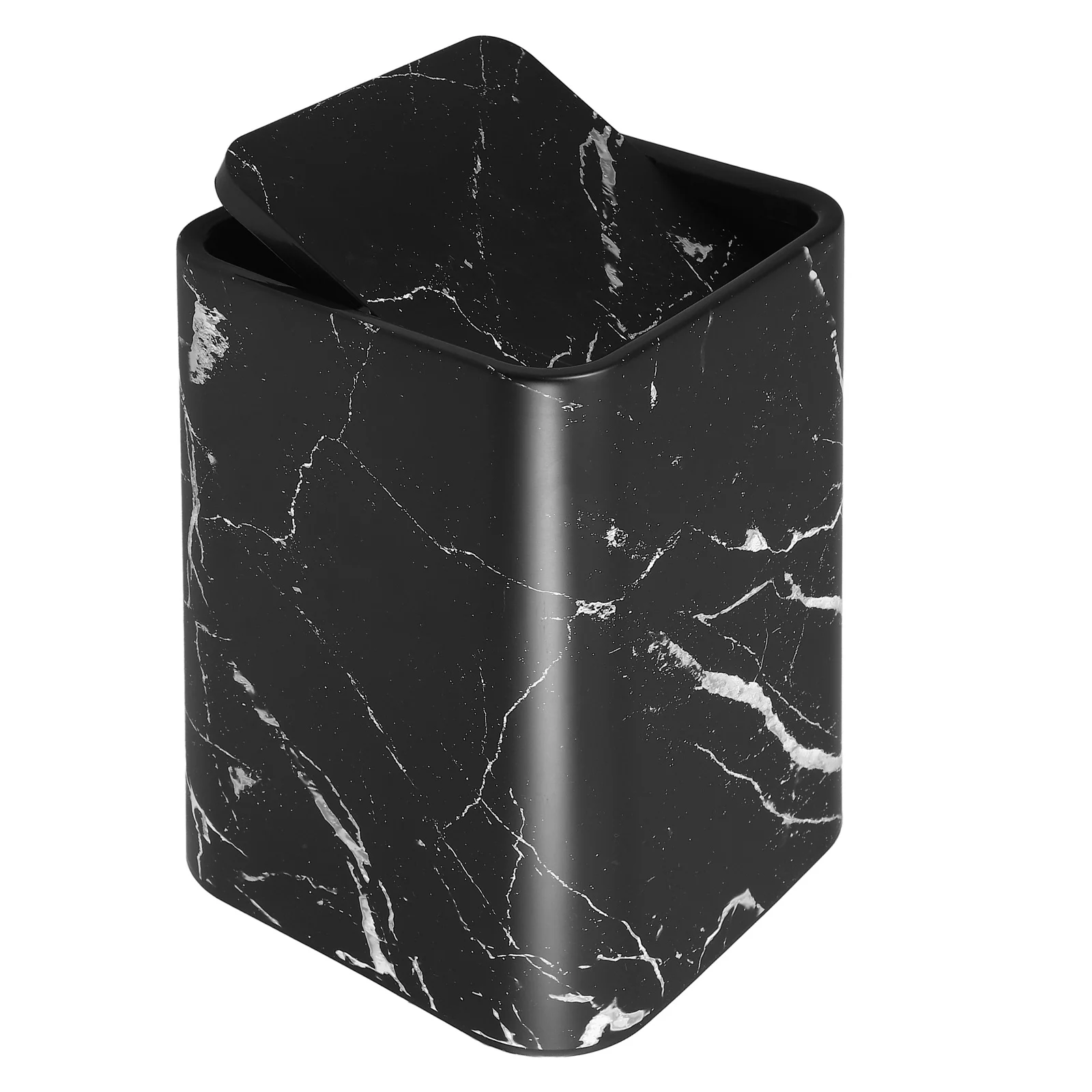 

1pc Marble Pattern Trash Can Stylish Dustbin For Kitchen Bathroom Living Room Office Bedroom Home Basket Bin Garbage