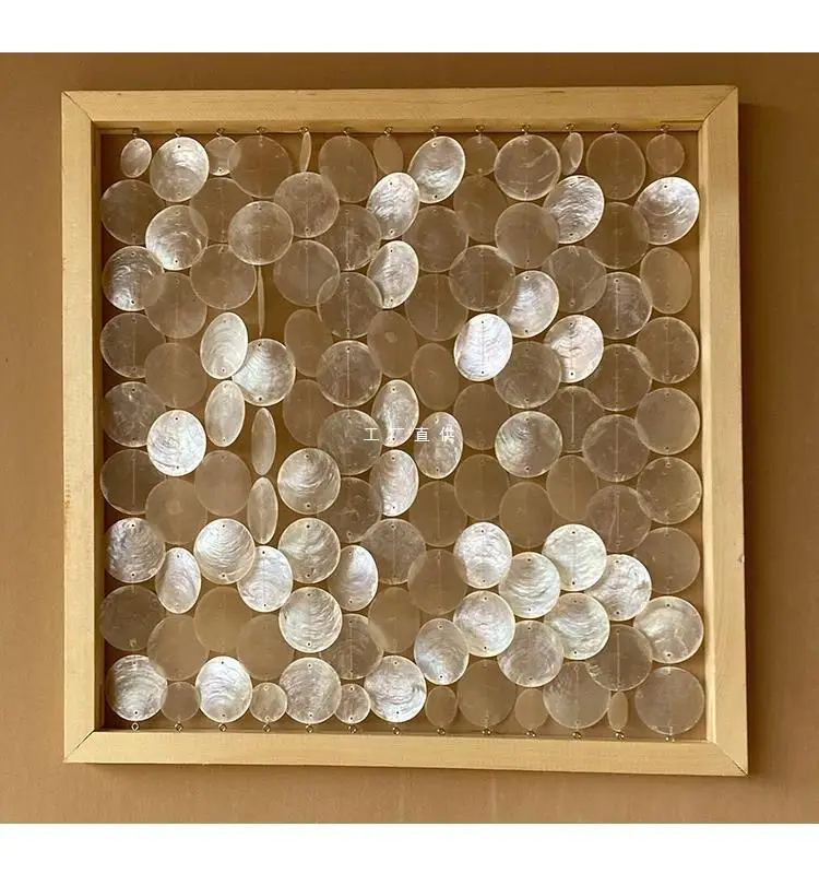 

Nordic ins wall decoration shell pendant handmade shell decoration painting pendant Flat Transparent Mother Of Pearl Shell DIY