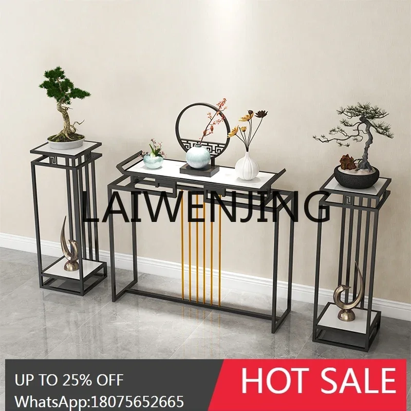 Marble entrance table New Chinese-style entry living room Hotel end view table Corridor against the wall
