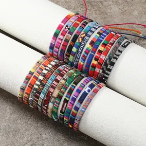 Bilezikler, bohem tarzı, hem erkekler hem de kadınlar için, kumaş, renkli, rastgele, sanat, dostluk bileziği, 24 parça ile sörf Sörf için 6 büyük satış bilekliği - no. 6