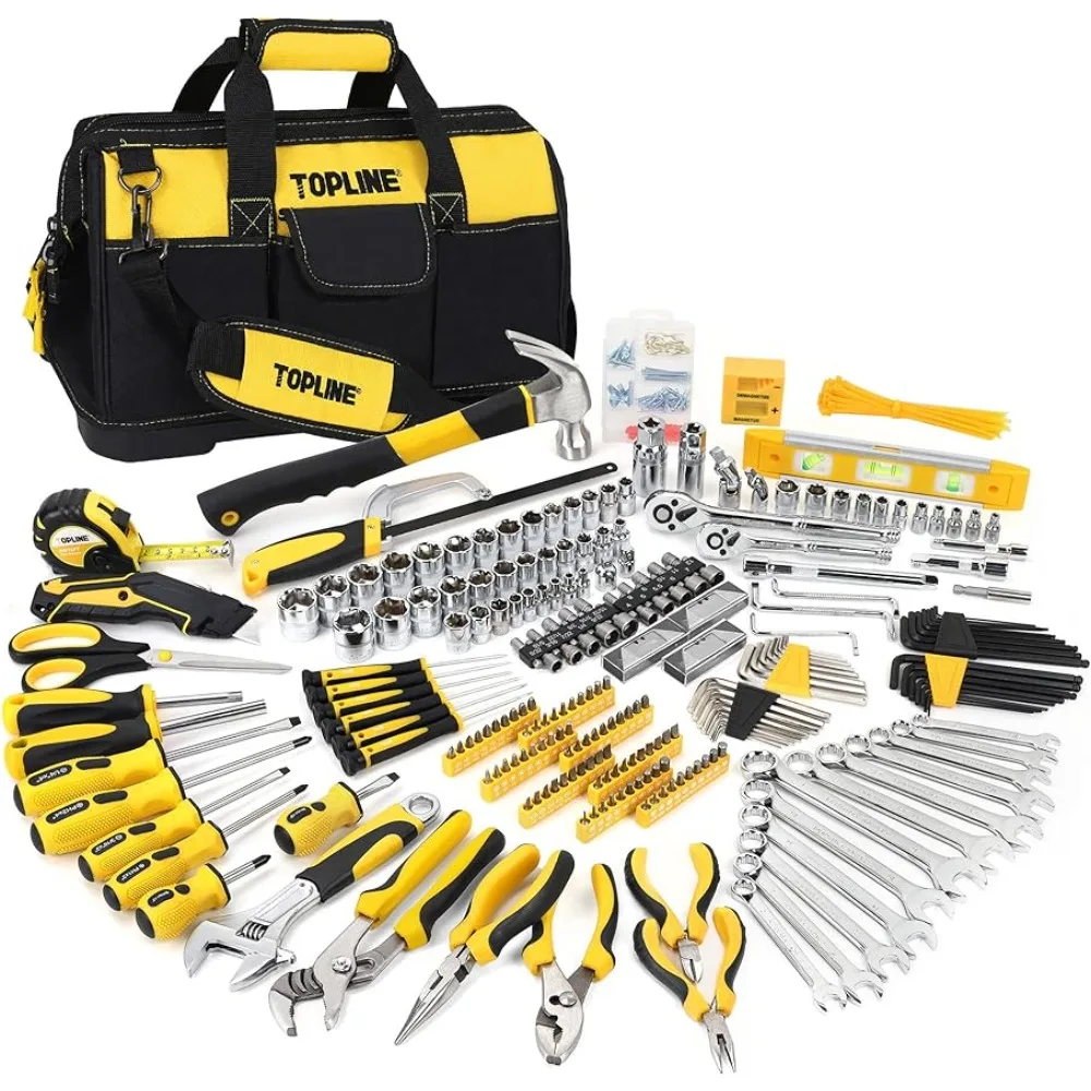 

TOPLINE 467-Piece Household Home Tool Sets Mechanics, 16-Inch Tool Bag with Heavy Duty Home Tool Kit Included, Tool Sets for Men