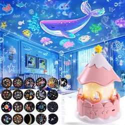 Carousel Projector 21 in 1 Starry Sky Projector Light USB Atmosphere Nightlights for Bedroom Decor Kids Birthday Xmas Gifts