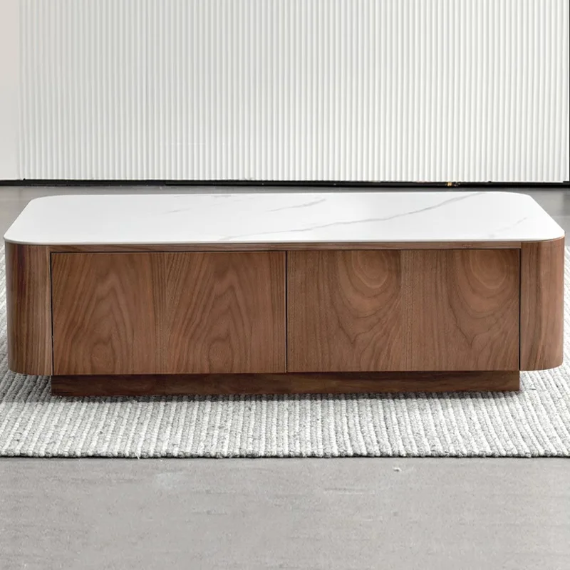 

Modern simple coffee table Nordic living room household walnut furniture light luxury minimalist medium and small apartment rock