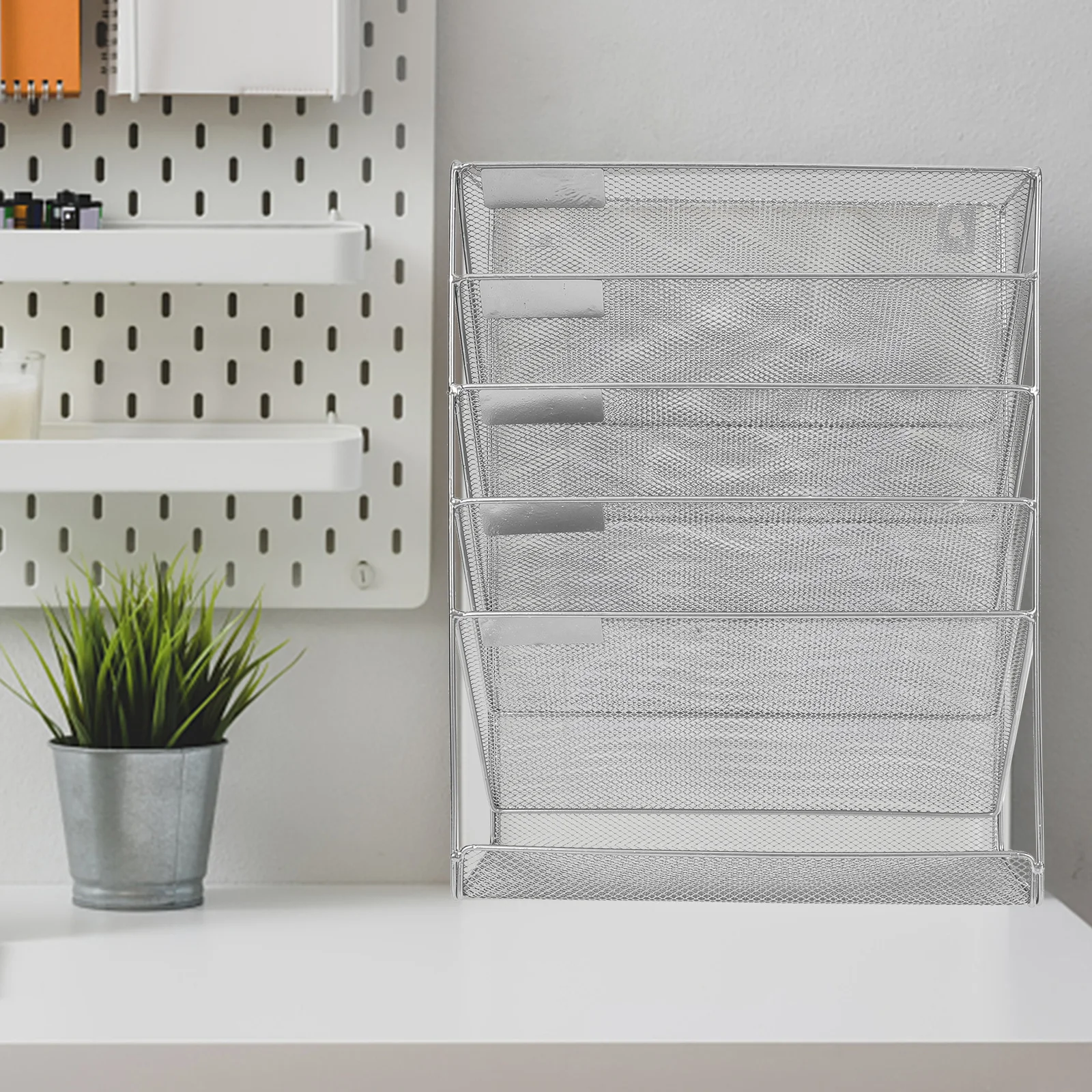 Organizzatore di documenti in metallo multistrato per rack di archiviazione a parete per file di design a rete per portadocumenti sospeso per ufficio domestico