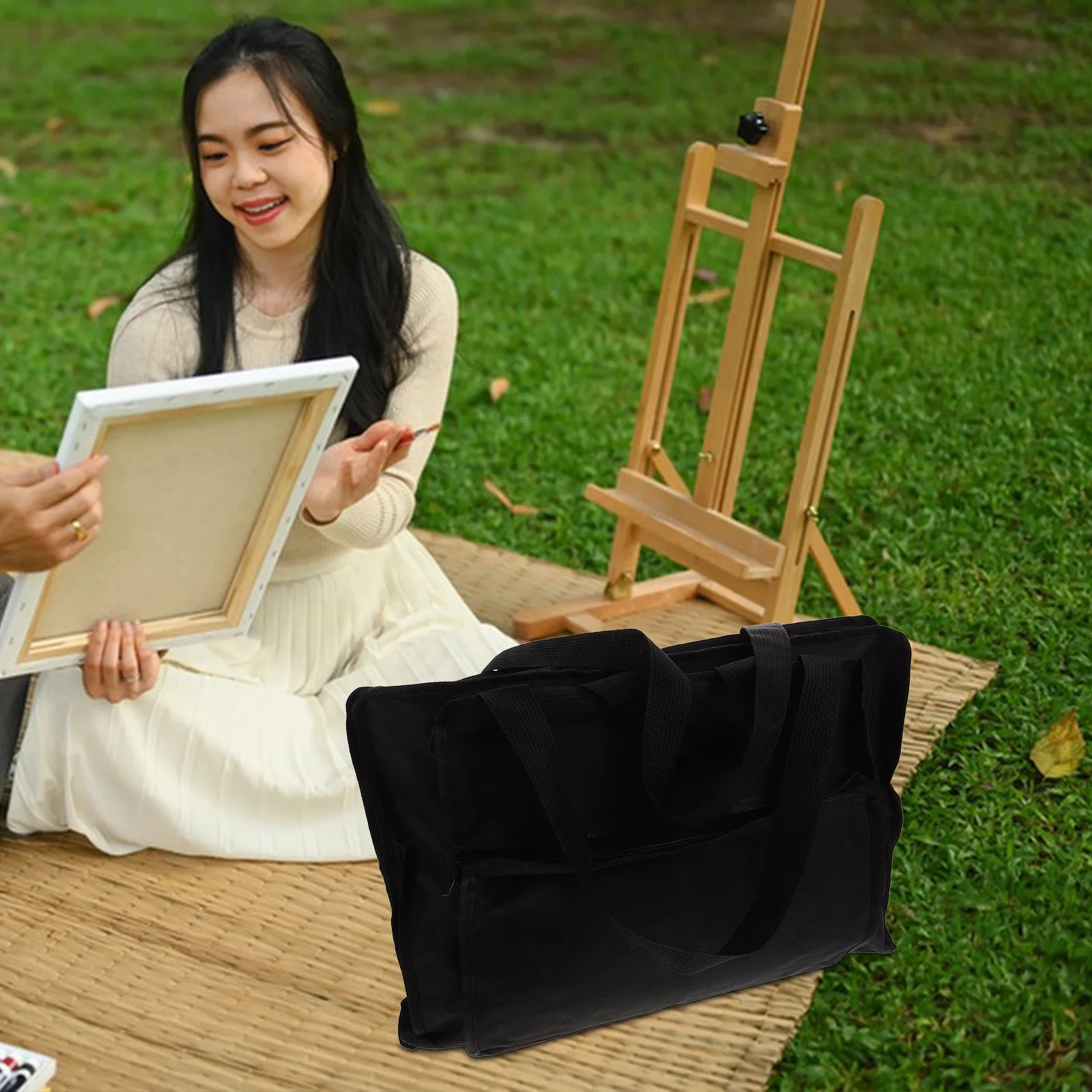 حقيبة لوحة الرسم سعة كبيرة منظم فني مقاوم للاهتراء حامل رسم محمول لأدوات الرسم على القماش