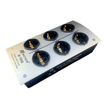 שקע מסנן חשמלי HiFi MATIHUR M-TR60 להפחתת רעש, הגנה מפני עומס יתר, פונקציית מתח, מגבר אודיו, לוח תקע EU