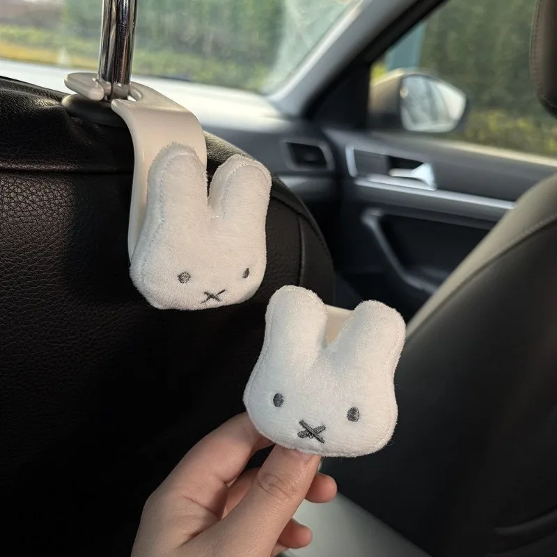Miffy creative car hook with  cartoon rabbit print multifunctional high-value backseat hook fashionable car interior decoration view 2