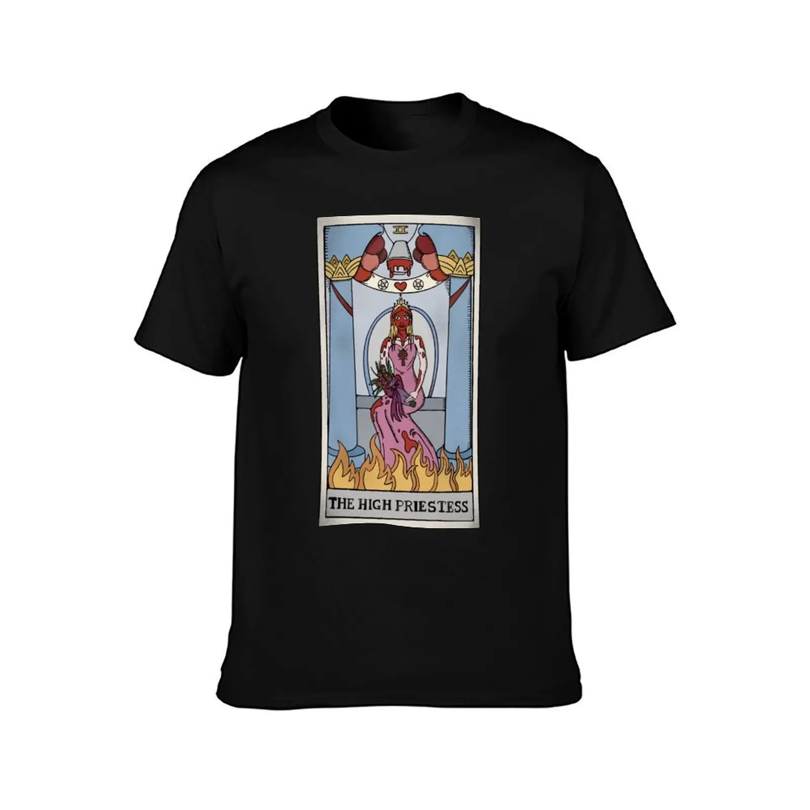 The High Priestess T-Shirt, Summer Casual Cotton Tee, Oversized Streetwear Tops, Vintage Graphic Print, Loose Fit Short Sleeve
