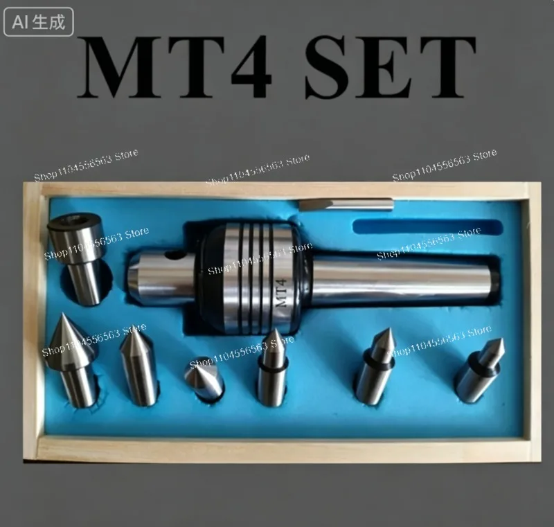 MT4 Interchangeable Tip Live Center Set: 7-Piece High Speed Precision Lathe Center, 6000 RPM, Best Quality