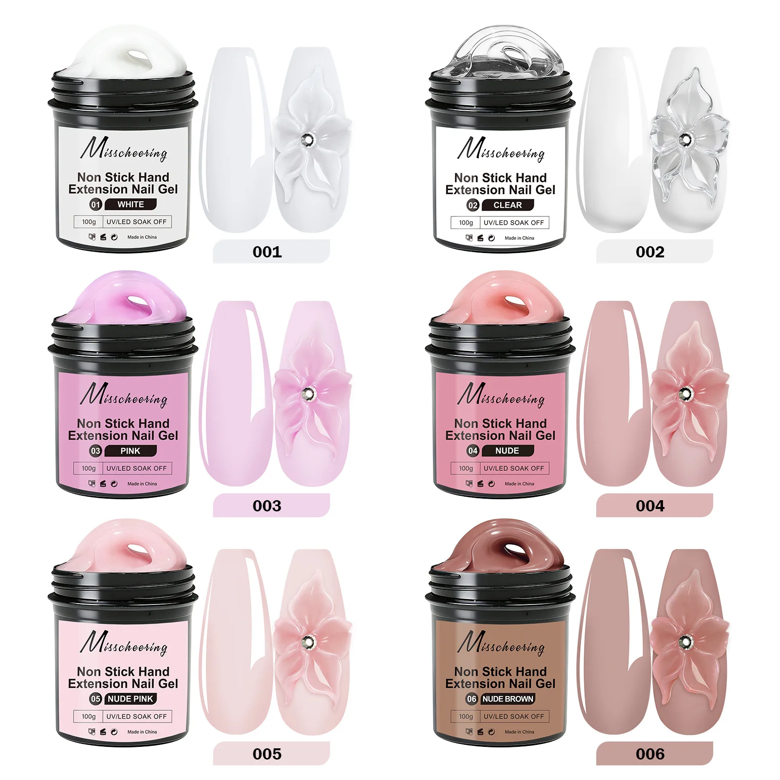 

6 цветов, 100 мл, гель для 3D-моделирования с эффектом сияния, нелипкий, для наращивания ногтей, твердый гель-лак для нейл-арта, для маникюра и создания искусственных ногтей