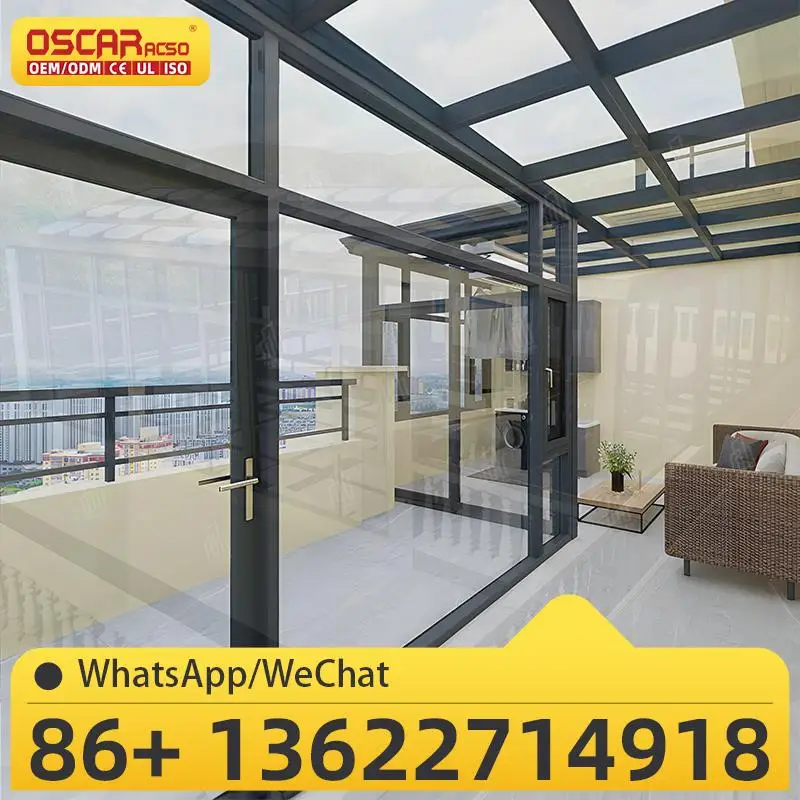 

Customized Shape Double Glass Aluminum Frame Sunshine Greenhouse for Backyard Stable Use in Various Regions sunroom