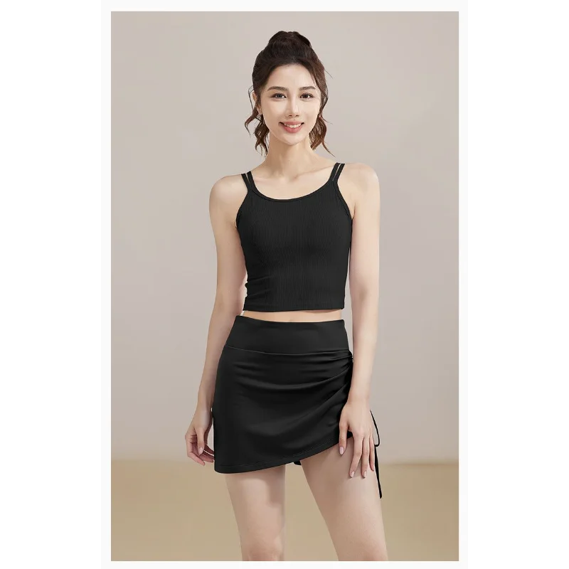 

Женская летняя спортивная одежда для йоги: шорты с высокой талией, подтягивающие живот и бедра, для бега, тренировок и фитнеса, юбка-шорты